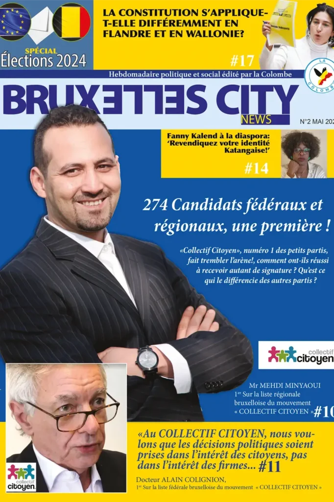 Mehdi Minyaoui et Docteur Colignion en couverture de Bruxelles City
